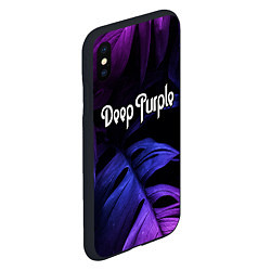 Чехол iPhone XS Max матовый Deep Purple neon monstera, цвет: 3D-черный — фото 2