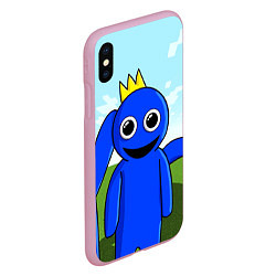 Чехол iPhone XS Max матовый Blue: Rainbow Friends, цвет: 3D-розовый — фото 2