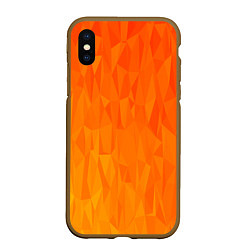 Чехол iPhone XS Max матовый Абстрактно-огненный узор, цвет: 3D-коричневый