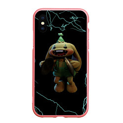 Чехол iPhone XS Max матовый Кролик Бонзо и молнии, цвет: 3D-баблгам