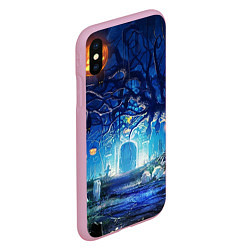 Чехол iPhone XS Max матовый Ночь Halloween, цвет: 3D-розовый — фото 2