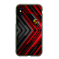 Чехол iPhone XS Max матовый Porsche строгий стиль, цвет: 3D-темно-зеленый