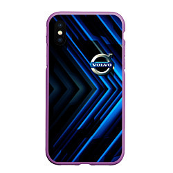 Чехол iPhone XS Max матовый Volvo строгий стиль, цвет: 3D-фиолетовый
