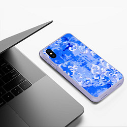 Чехол iPhone XS Max матовый Растительный орнамент - паттерн, цвет: 3D-светло-сиреневый — фото 2