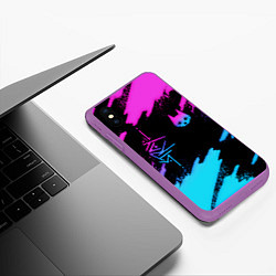 Чехол iPhone XS Max матовый Stray neon, цвет: 3D-фиолетовый — фото 2