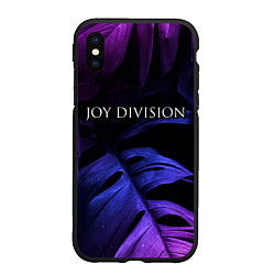 Чехол iPhone XS Max матовый Joy Division neon monstera, цвет: 3D-черный