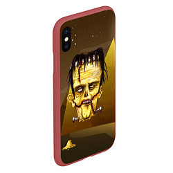 Чехол iPhone XS Max матовый Зомби - хэллоуин, цвет: 3D-красный — фото 2