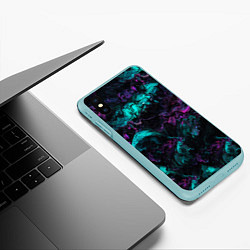 Чехол iPhone XS Max матовый Неоновые Коралы, цвет: 3D-мятный — фото 2