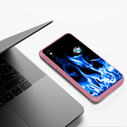 Чехол iPhone XS Max матовый BMW fire, цвет: 3D-малиновый — фото 2