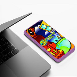 Чехол iPhone XS Max матовый Geometry dash world, цвет: 3D-фиолетовый — фото 2