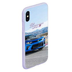 Чехол iPhone XS Max матовый Chevrolet Camaro ZL 1 - Motorsport, цвет: 3D-светло-сиреневый — фото 2