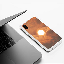 Чехол iPhone XS Max матовый Бронзовое солнце, цвет: 3D-белый — фото 2