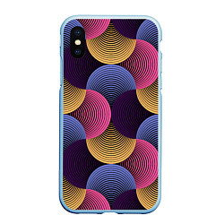 Чехол iPhone XS Max матовый Абстрактные полосы - оптическая иллюзия, цвет: 3D-голубой