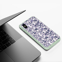Чехол iPhone XS Max матовый Камуфляж ACUpat серый пиксель, цвет: 3D-салатовый — фото 2