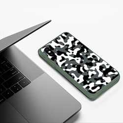 Чехол iPhone XS Max матовый Камуфляж Concrete Jungle, цвет: 3D-темно-зеленый — фото 2