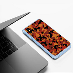 Чехол iPhone XS Max матовый Камуфляж Common Orange, цвет: 3D-голубой — фото 2