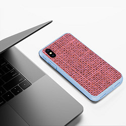 Чехол iPhone XS Max матовый Вязка, цвет: 3D-голубой — фото 2