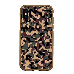 Чехол iPhone XS Max матовый Камуфляж Woodland, цвет: 3D-коричневый