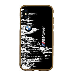 Чехол iPhone XS Max матовый BMW M Power - pattern, цвет: 3D-коричневый