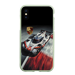 Чехол iPhone XS Max матовый Porsche - racing team - motorsport, цвет: 3D-салатовый