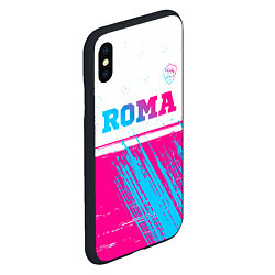 Чехол iPhone XS Max матовый Roma neon gradient style: символ сверху, цвет: 3D-черный — фото 2