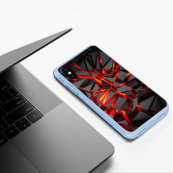 Чехол iPhone XS Max матовый Неоновый блеск, цвет: 3D-голубой — фото 2
