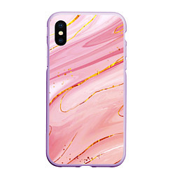 Чехол iPhone XS Max матовый Коралловый мрамор, цвет: 3D-сиреневый