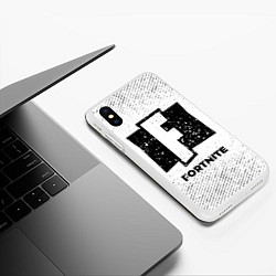 Чехол iPhone XS Max матовый Fortnite с потертостями на светлом фоне, цвет: 3D-белый — фото 2