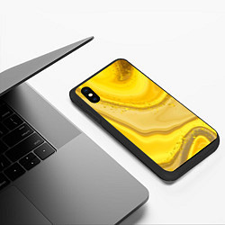 Чехол iPhone XS Max матовый Сладкий янтарный мед, цвет: 3D-черный — фото 2