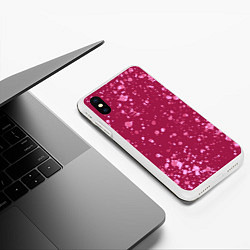 Чехол iPhone XS Max матовый Текстура Розовый взрыв, цвет: 3D-белый — фото 2