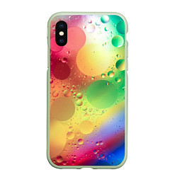 Чехол iPhone XS Max матовый Свет и пузыри, цвет: 3D-салатовый