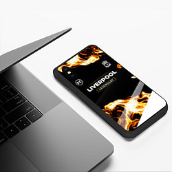 Чехол iPhone XS Max матовый Liverpool legendary sport fire, цвет: 3D-черный — фото 2