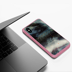 Чехол iPhone XS Max матовый Туман и тьма в абстракции, цвет: 3D-малиновый — фото 2