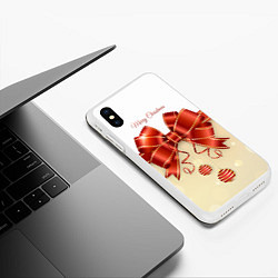 Чехол iPhone XS Max матовый Подарочный бант с лентой, цвет: 3D-белый — фото 2