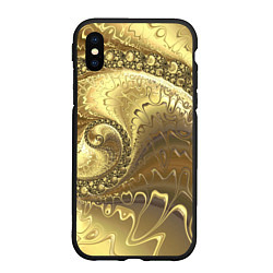 Чехол iPhone XS Max матовый Золотая абстракция, цвет: 3D-черный