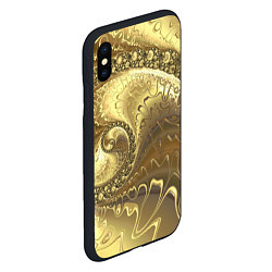 Чехол iPhone XS Max матовый Золотая абстракция, цвет: 3D-черный — фото 2