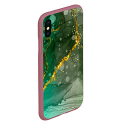 Чехол iPhone XS Max матовый Изумрудная фантазия, цвет: 3D-малиновый — фото 2