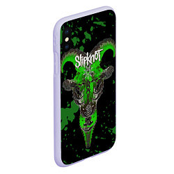 Чехол iPhone XS Max матовый Slipknot зеленый козел, цвет: 3D-светло-сиреневый — фото 2