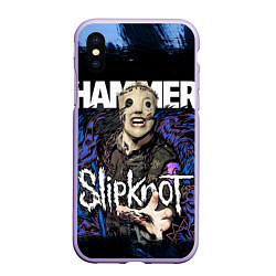 Чехол iPhone XS Max матовый Slipknot hammer blue, цвет: 3D-светло-сиреневый