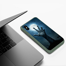 Чехол iPhone XS Max матовый Zombie night party, цвет: 3D-темно-зеленый — фото 2