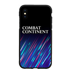 Чехол iPhone XS Max матовый Combat Continent stream, цвет: 3D-черный