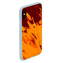 Чехол iPhone XS Max матовый Лава - брызги, цвет: 3D-голубой — фото 2