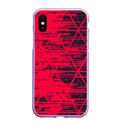 Чехол iPhone XS Max матовый Black & Red, цвет: 3D-светло-сиреневый