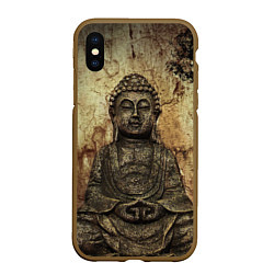 Чехол iPhone XS Max матовый Статуя Будды, цвет: 3D-коричневый
