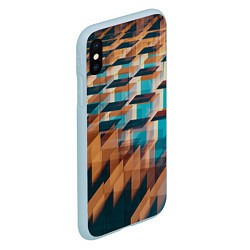 Чехол iPhone XS Max матовый Абстрактное множество поверхностей разных цветов, цвет: 3D-голубой — фото 2