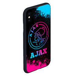 Чехол iPhone XS Max матовый Ajax - neon gradient, цвет: 3D-черный — фото 2