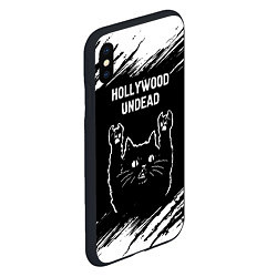 Чехол iPhone XS Max матовый Группа Hollywood Undead и рок кот, цвет: 3D-черный — фото 2