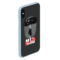 Чехол iPhone XS Max матовый Mad Max and Akira, цвет: 3D-голубой — фото 2