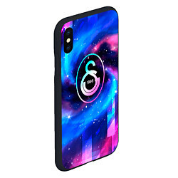 Чехол iPhone XS Max матовый Galatasaray неоновый космос, цвет: 3D-черный — фото 2