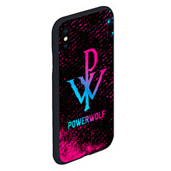 Чехол iPhone XS Max матовый Powerwolf - neon gradient, цвет: 3D-черный — фото 2